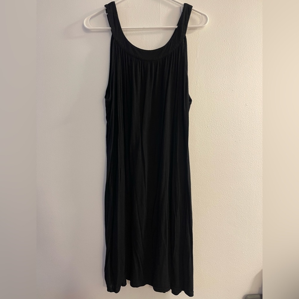 Black Beach Cover Up Halter Dress L